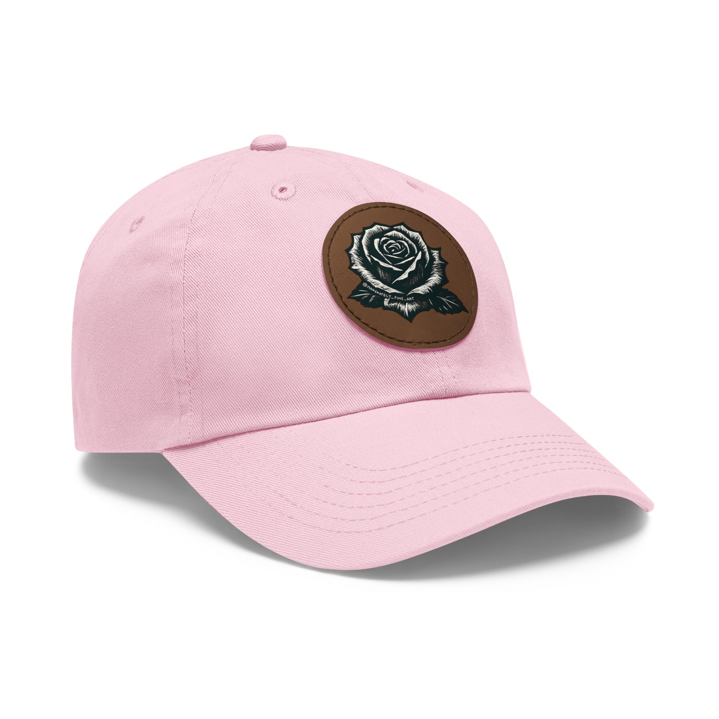 Stylish Dad Hat with Leather Rose Patch