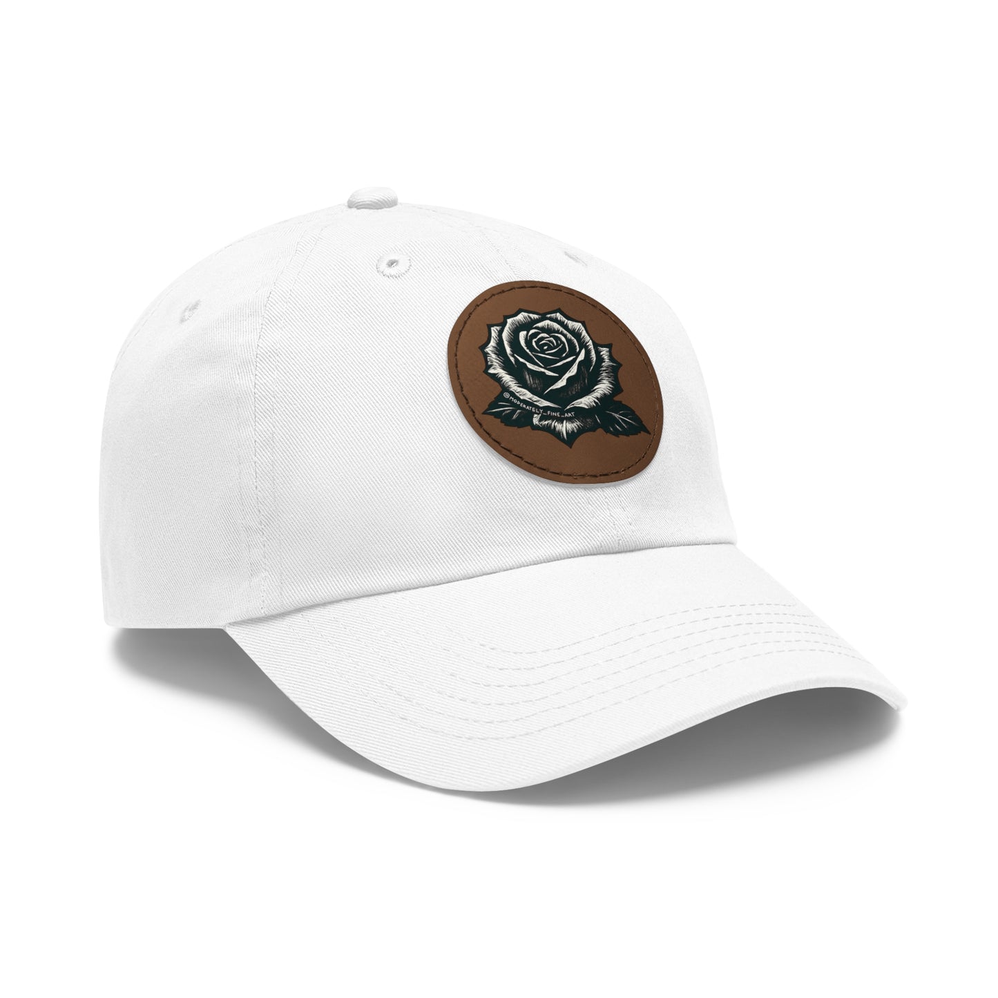 Stylish Dad Hat with Leather Rose Patch