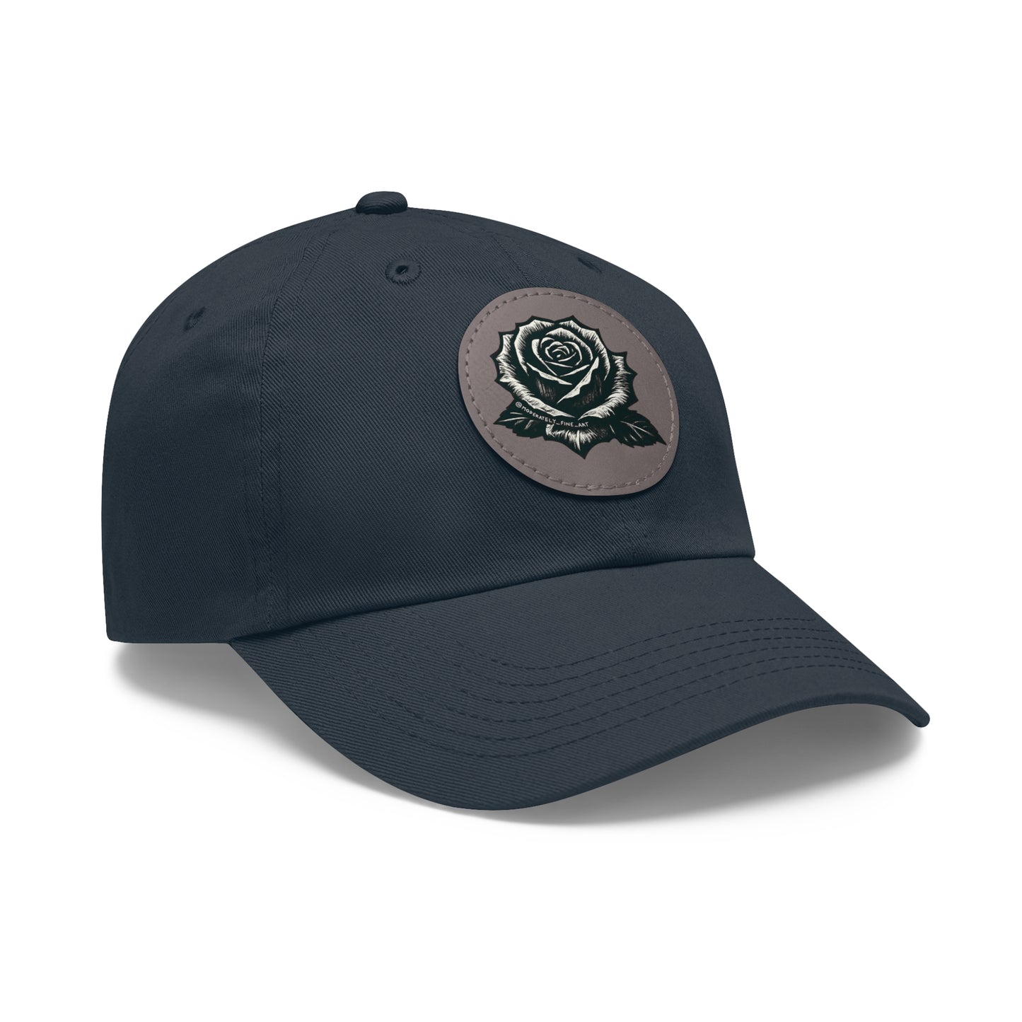 Stylish Dad Hat with Leather Rose Patch