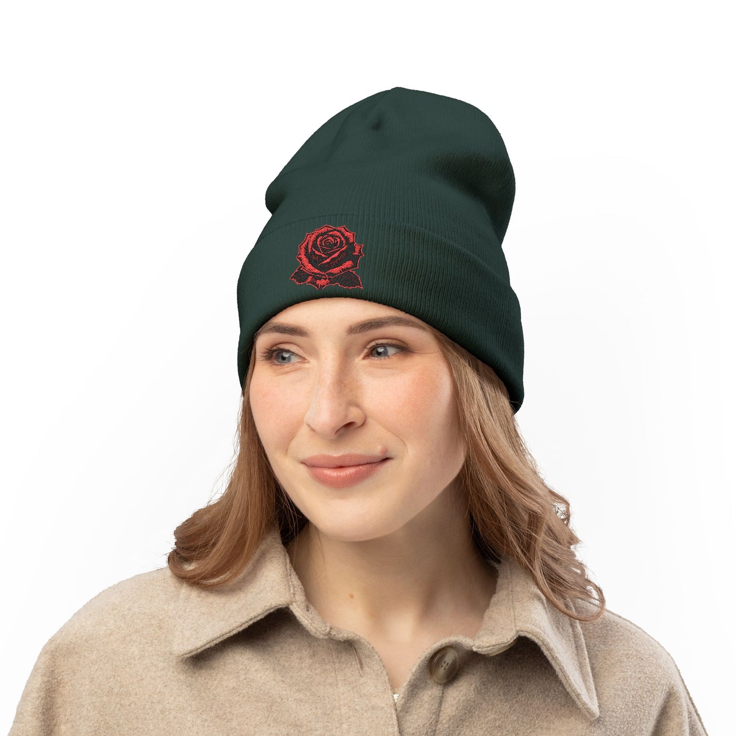 Beanie- Red Rose Design