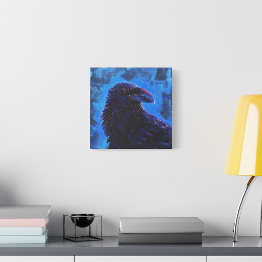 Murder 2 – Original Crow Painting on 8x8 Canvas by Andy Carlson