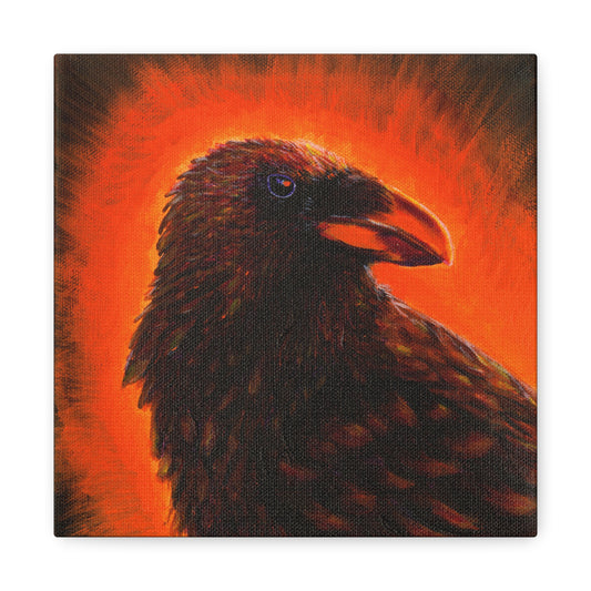 Murder 4 – Original Crow Painting on 8x8 Canvas by Andy Carlson