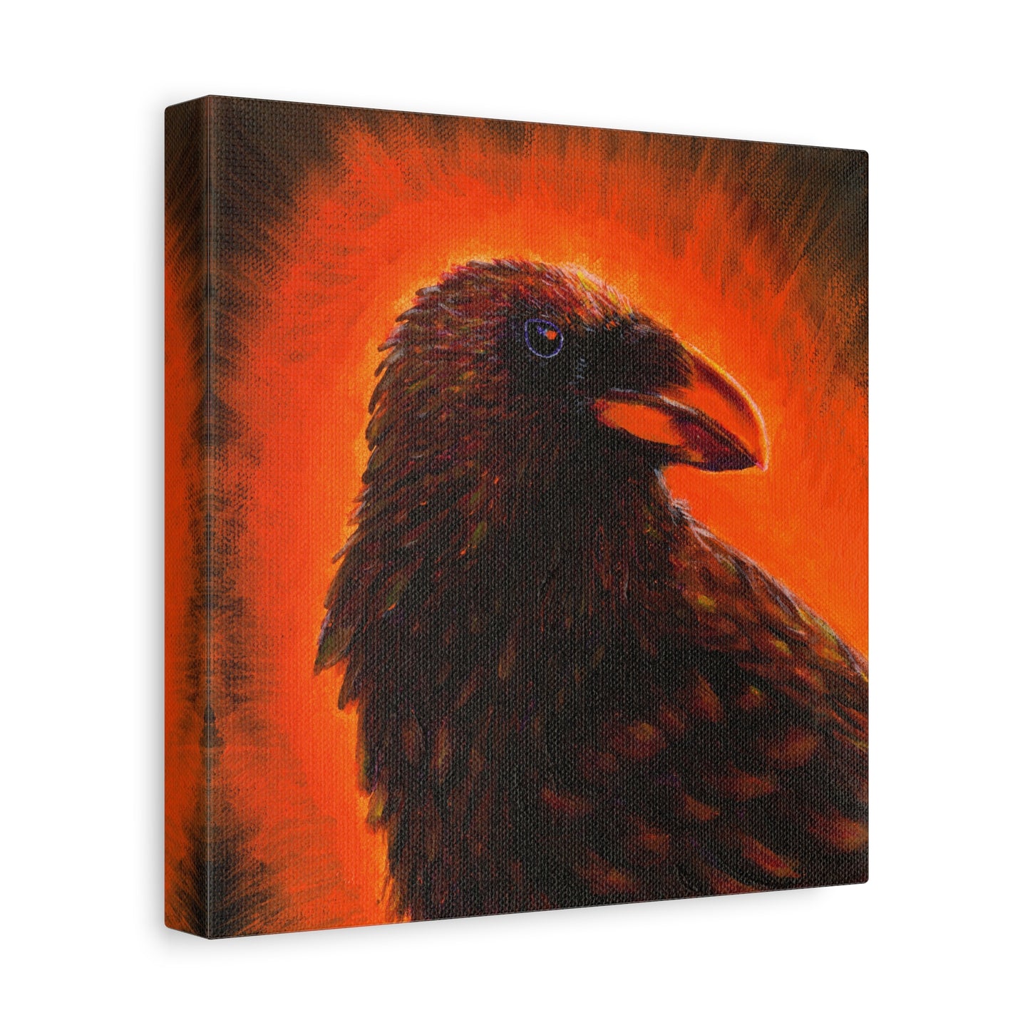 Murder 4 – Original Crow Painting on 8x8 Canvas by Andy Carlson