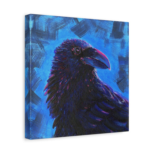 Murder 2 – Original Crow Painting on 8x8 Canvas by Andy Carlson