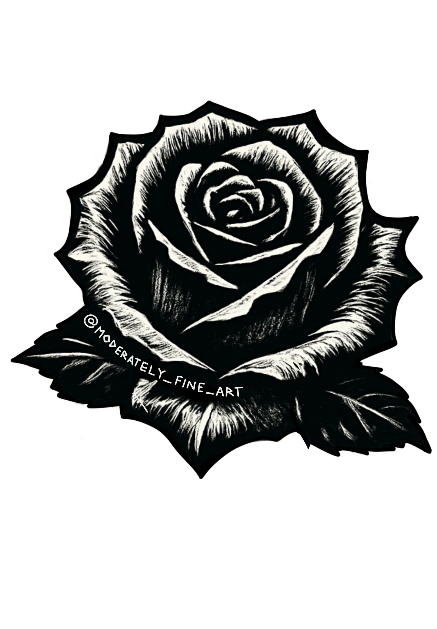 Rose Sticker – Original Design by Andy Carlson, Moderately Fine Art