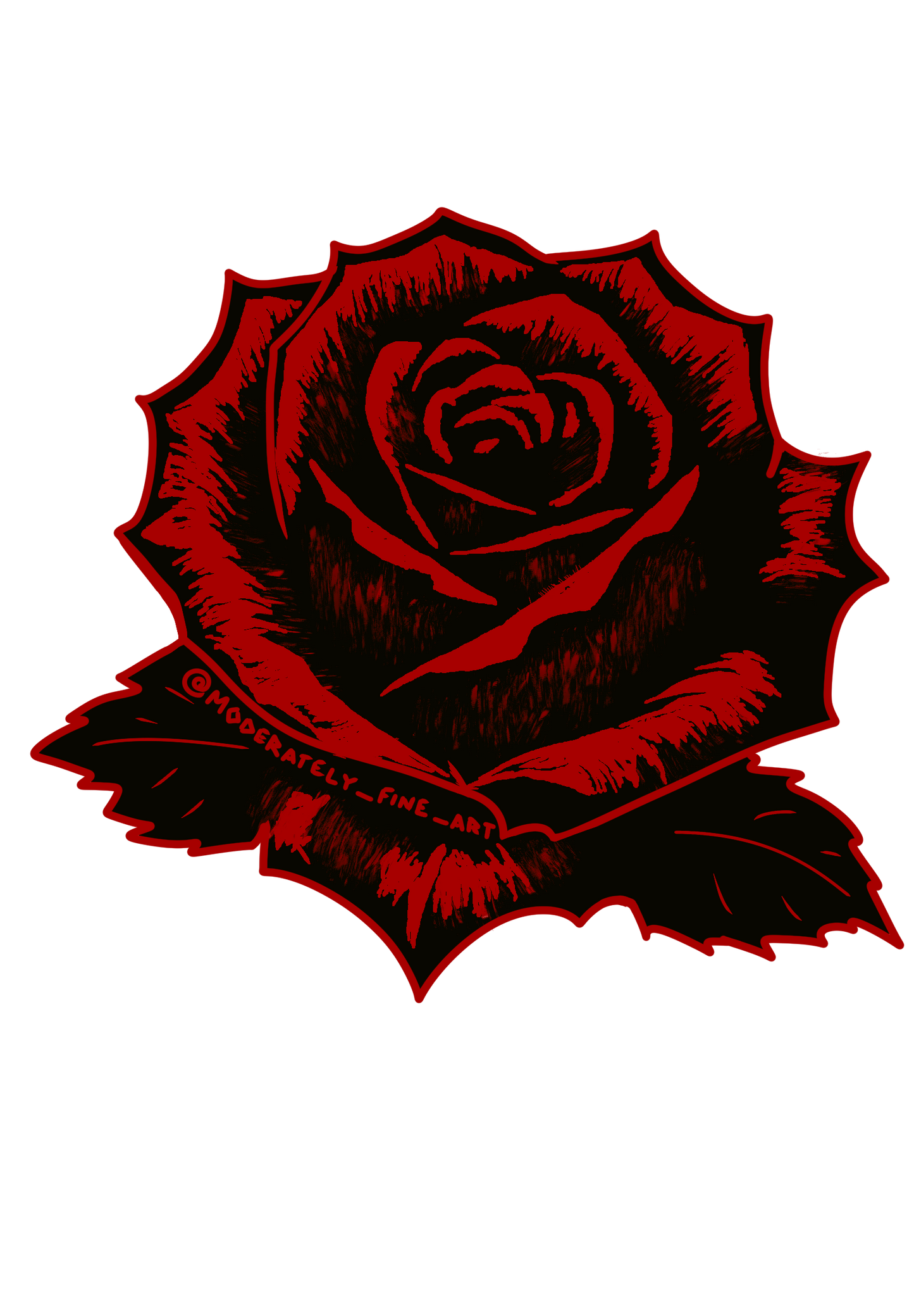 Rose Sticker – Original Design by Andy Carlson, Moderately Fine Art