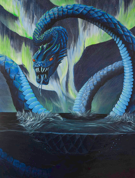 World Serpent – 36x48 Original Acrylic Painting on Canvas by Andy Carlson
