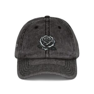Embroidered Vintage Cap with Rose Design by Andy Carlson
