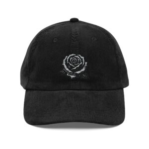 Cap Vintage Corduroy Hat with Andy Carlson Original Rose Embroidery